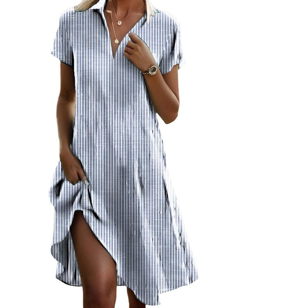 Alexandra | Stylish Striped Shirt Dress