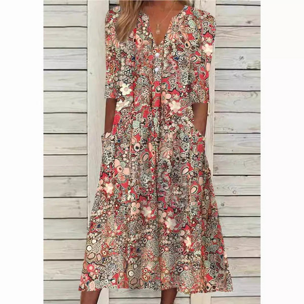 Amy | Stylish Floral Print Shirt Dress